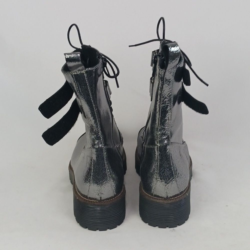 Shelly's London Silver Work Boots - Picture 2 of 8